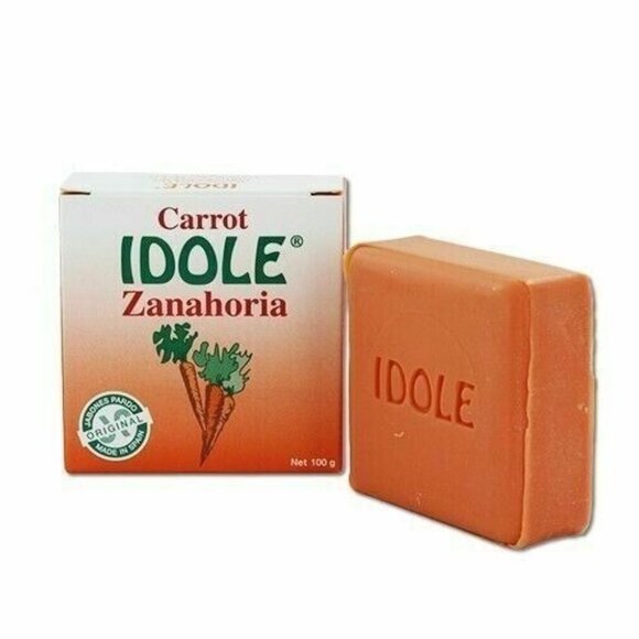 12 Pack Idole Carrot Soap 3.5 Oz 100g Vitamin B-Carotene Savon Carotte Jabon Zan